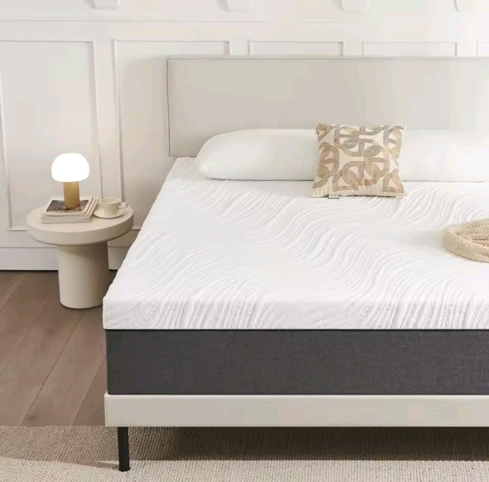 Pack Complet Lit Double Chêne Clair + Matelas + Parure de Lit 160x200