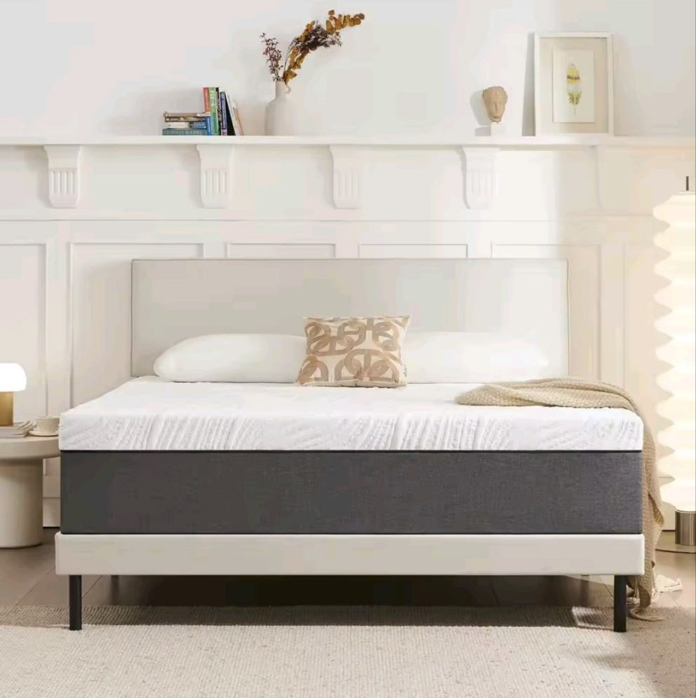 Pack Complet Lit Double Chêne Clair + Matelas + Parure de Lit 160x200